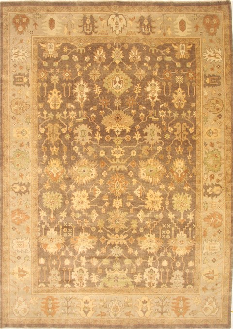 Oushak Brown Hand Knotted 100 X 140 Area Rug 250-21406 Image 0