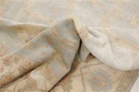 Oushak Green Hand Knotted 99 X 143 Area Rug 250-21411 Image 4