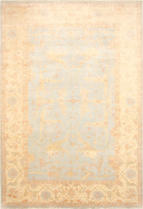 Oushak Green Hand Knotted 99 X 143 Area Rug 250-21411 Image 0