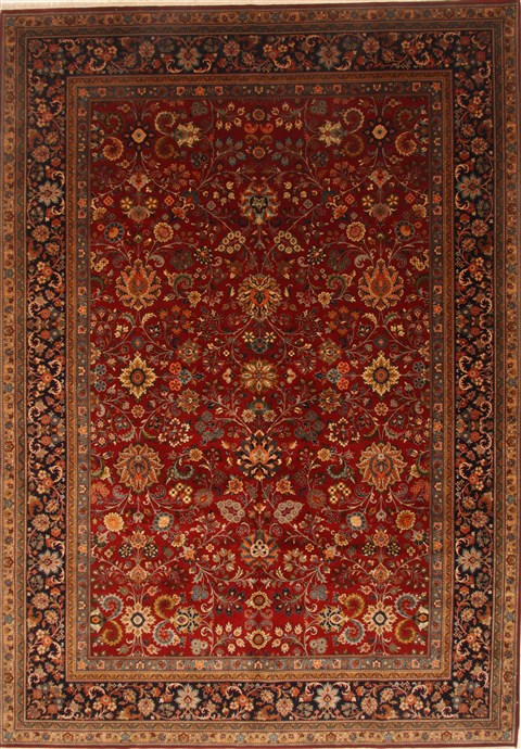 Sarouk Red Hand Knotted 100 X 143 Area Rug 250-21413 Image 0