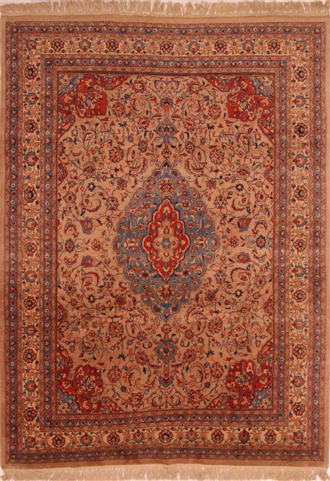 Sarouk Yellow Hand Knotted 82 X 110 Area Rug 100-21416 Image 0