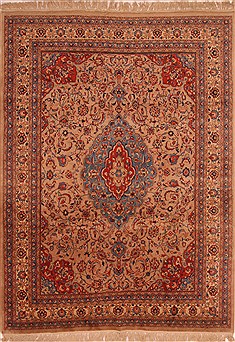 Persian sarouk Yellow Rectangle 8x11 ft Wool Carpet 21416