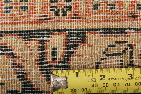 Sarouk Beige Hand Knotted 83 X 103 Area Rug 100-21420 Image 19