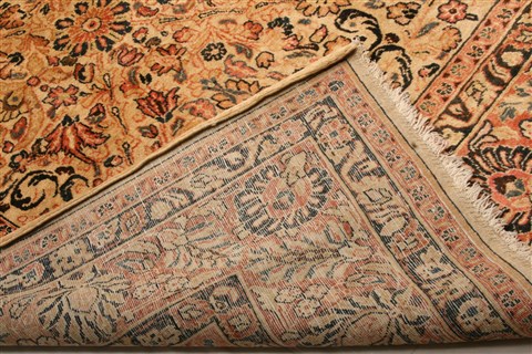 Sarouk Beige Hand Knotted 83 X 103 Area Rug 100-21420 Image 23