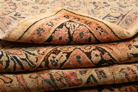 Sarouk Beige Hand Knotted 83 X 103 Area Rug 100-21420 Image 18