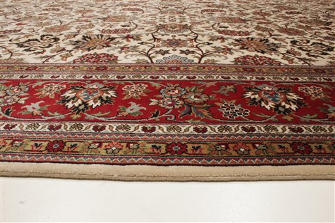 Kashmar Beige Hand Knotted 99 X 134 Area Rug 250-21421 Image 14