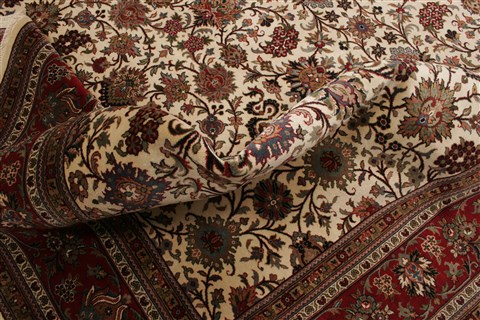 Kashmar Beige Hand Knotted 99 X 134 Area Rug 250-21421 Image 4