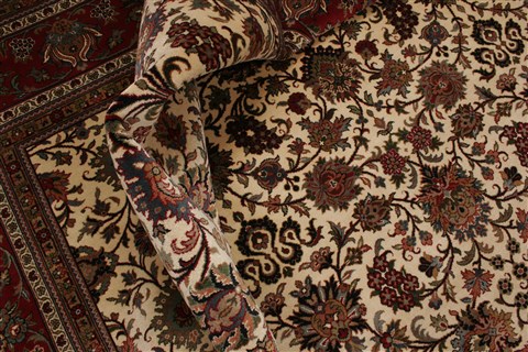 Kashmar Beige Hand Knotted 99 X 134 Area Rug 250-21421 Image 5