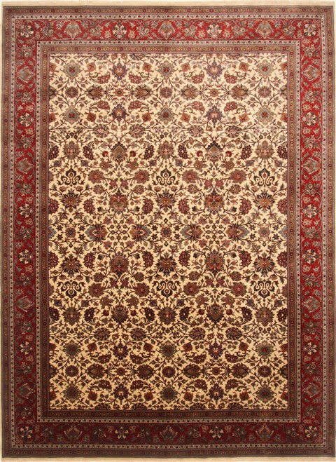 Kashmar Beige Hand Knotted 99 X 134 Area Rug 250-21421 Image 0