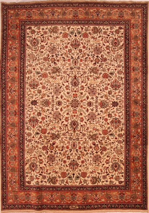 Tabriz Yellow Hand Knotted 79 X 1011 Area Rug 100-21423 Image 0