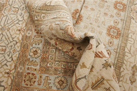 Chobi Beige Hand Knotted 100 X 140 Area Rug 250-21426 Image 6