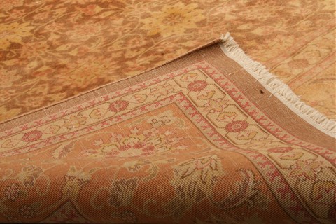 Tabriz Yellow Hand Knotted 81 X 111 Area Rug 100-21434 Image 9