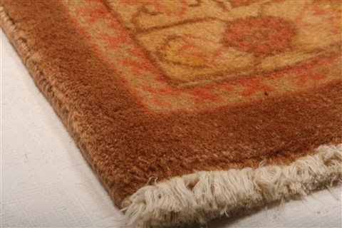 Tabriz Yellow Hand Knotted 81 X 111 Area Rug 100-21434 Image 12