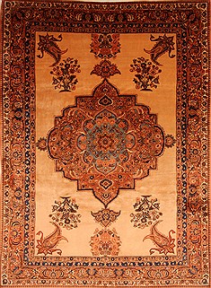 Persian Bakhtiar Yellow Rectangle 8x11 ft Wool Carpet 21436