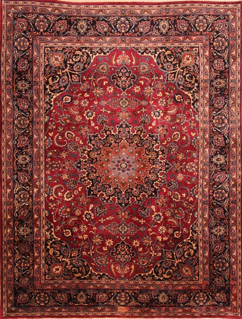 Mashad Red Hand Knotted 83 X 108 Area Rug 100-21448 Image 0