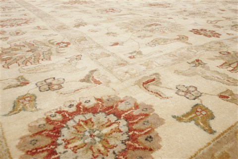 Ziegler Beige Hand Knotted 81 X 100 Area Rug 250-21450 Image 18