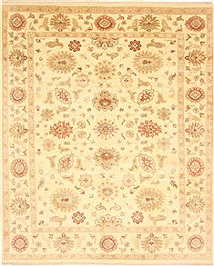 Indian Ziegler Beige Rectangle 8x10 ft Wool Carpet 21450