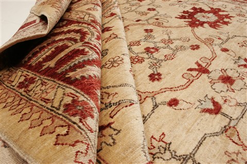 Pishavar Beige Hand Knotted 80 X 93 Area Rug 100-21452 Image 11