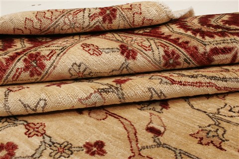Pishavar Beige Hand Knotted 80 X 93 Area Rug 100-21452 Image 12