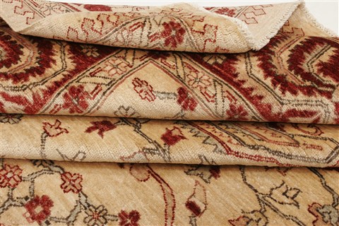 Pishavar Beige Hand Knotted 80 X 93 Area Rug 100-21452 Image 13