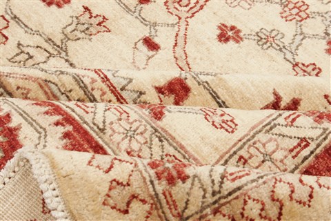 Pishavar Beige Hand Knotted 80 X 93 Area Rug 100-21452 Image 16