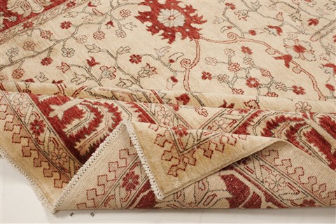 Pishavar Beige Hand Knotted 80 X 93 Area Rug 100-21452 Image 17