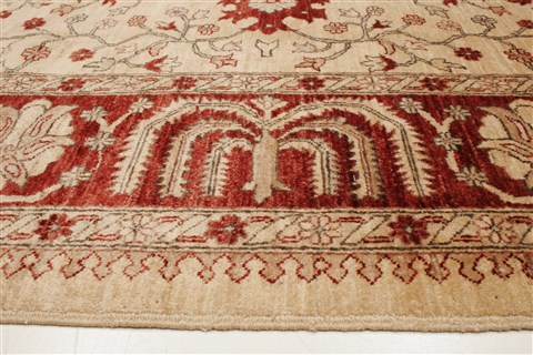Pishavar Beige Hand Knotted 80 X 93 Area Rug 100-21452 Image 21