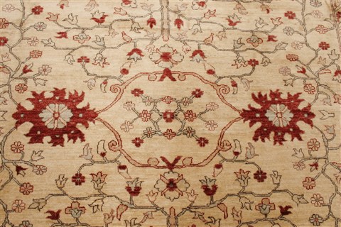 Pishavar Beige Hand Knotted 80 X 93 Area Rug 100-21452 Image 24