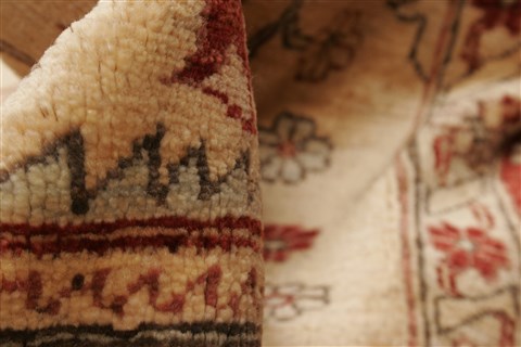 Pishavar Beige Hand Knotted 80 X 93 Area Rug 100-21452 Image 2