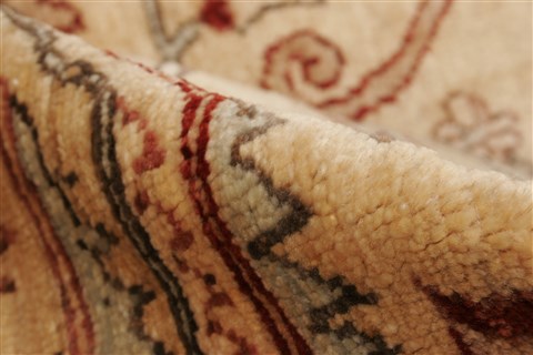Pishavar Beige Hand Knotted 80 X 93 Area Rug 100-21452 Image 4