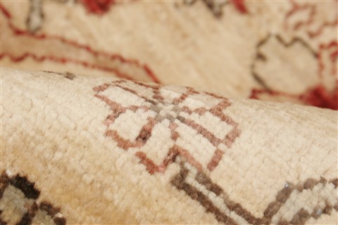 Pishavar Beige Hand Knotted 80 X 93 Area Rug 100-21452 Image 6