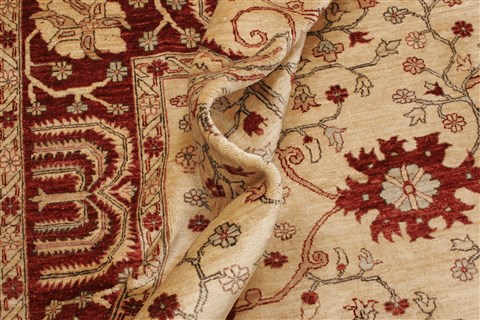 Pishavar Beige Hand Knotted 80 X 93 Area Rug 100-21452 Image 9