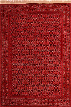 Afghan Kizalayak Red Rectangle 8x11 ft Wool Carpet 21454