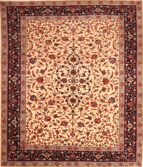 Kashmar White Hand Knotted 82 X 98 Area Rug 100-21459 Image 0