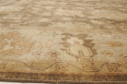 Oushak Brown Hand Knotted 82 X 99 Area Rug 250-21461 Image 15