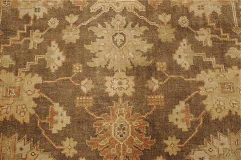 Oushak Brown Hand Knotted 82 X 99 Area Rug 250-21461 Image 18