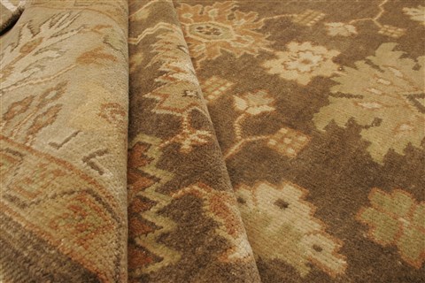 Oushak Brown Hand Knotted 82 X 99 Area Rug 250-21461 Image 7