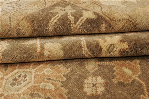 Oushak Brown Hand Knotted 82 X 99 Area Rug 250-21461 Image 8