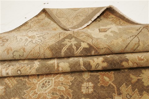 Oushak Brown Hand Knotted 82 X 99 Area Rug 250-21461 Image 9