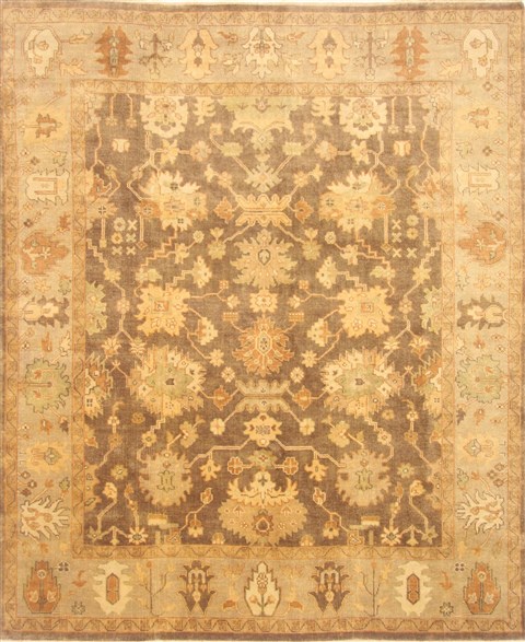 Oushak Brown Hand Knotted 82 X 99 Area Rug 250-21461 Image 0