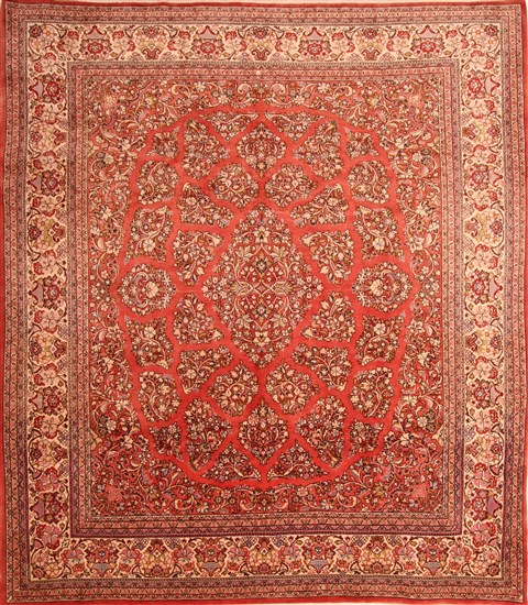 Sarouk Yellow Hand Knotted 85 X 97 Area Rug 100-21463 Image 0