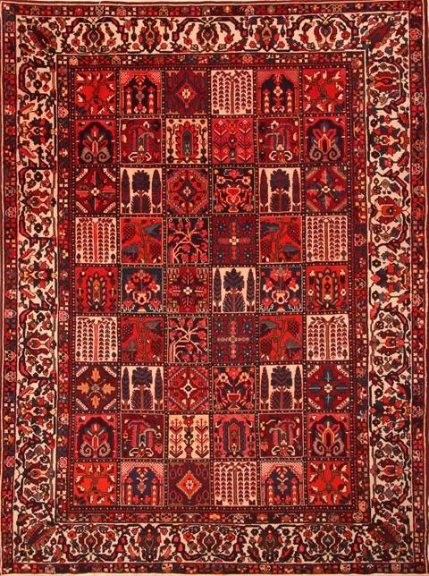 Bakhtiar Red Hand Knotted 88 X 117 Area Rug 100-21464 Image 0