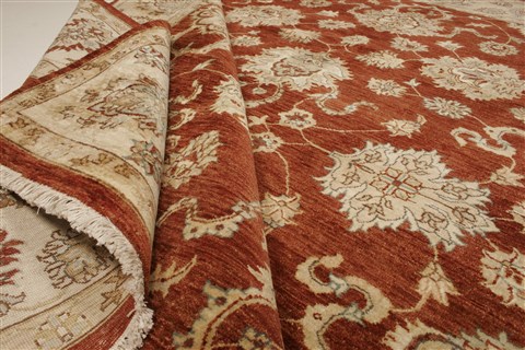 Chobi Brown Hand Knotted 81 X 101 Area Rug 250-21491 Image 10