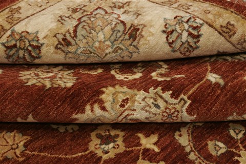 Chobi Brown Hand Knotted 81 X 101 Area Rug 250-21491 Image 12