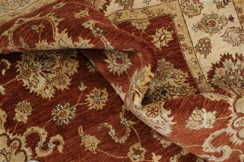 Chobi Brown Hand Knotted 81 X 101 Area Rug 250-21491 Image 7