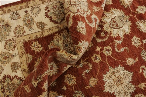 Chobi Brown Hand Knotted 81 X 101 Area Rug 250-21491 Image 8