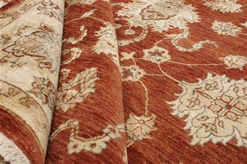 Chobi Brown Hand Knotted 81 X 101 Area Rug 250-21491 Image 9