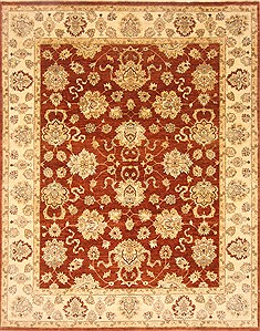 Indian Chobi Brown Rectangle 8x10 ft Wool Carpet 21491