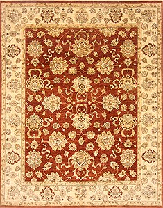 Indian Chobi Brown Rectangle 8x10 ft Wool Carpet 21491