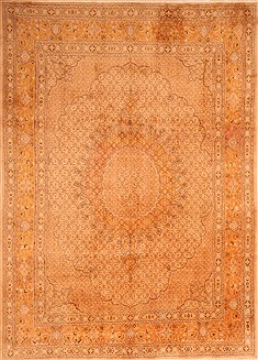 Persian Birjand Yellow Square 9 ft and Larger Wool Carpet 21494